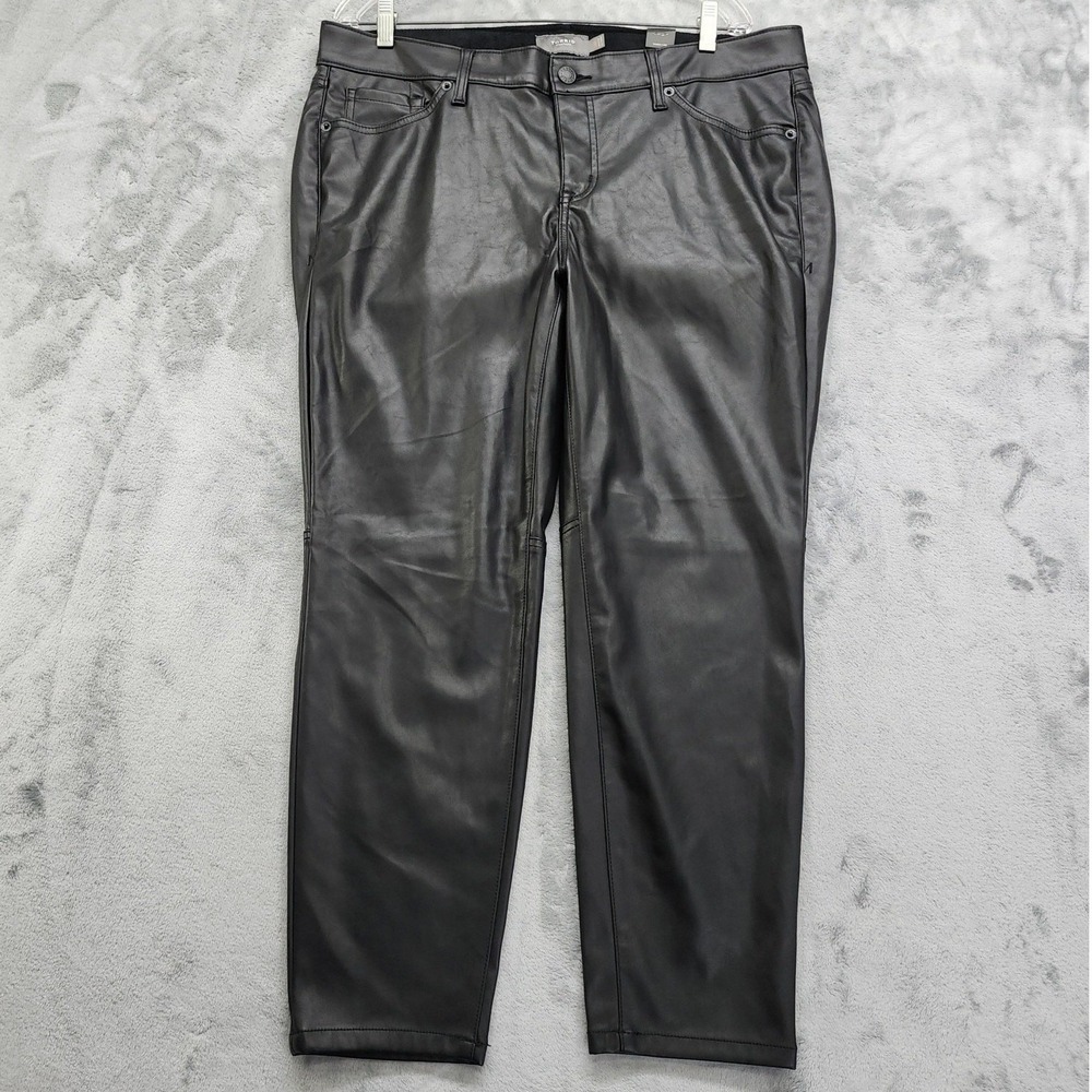 NEW Torrid Pants Womens 16R Black Faux‎ Leather Perfect Skinny Mid Rise Stretch